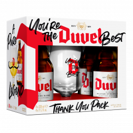 Duvel Thank You geschenk 4x33cl + glas