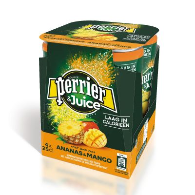 Perrier & Juice Ananas-Mango blik 4 x 25cl