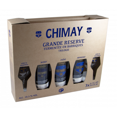 Chimay Trilogie geschenk 3x75cl + 2 glazen