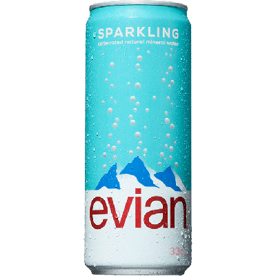 Evian Sparkling blik 33cl
