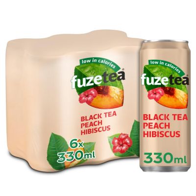 Fuze Tea Black Tea Peach Hibiscus blik 6 x 33cl
