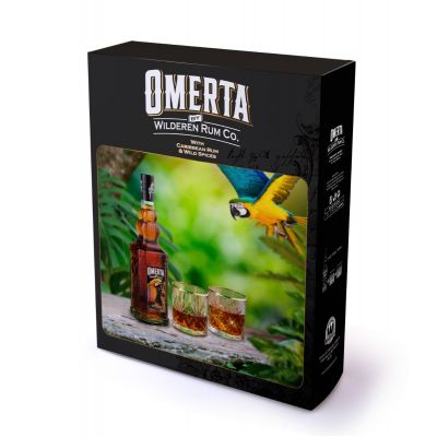 Omerta Rum geschenk 70cl + 2 glazen