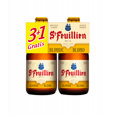 St Feuillien Blond (3+1) clip 4 x 33cl