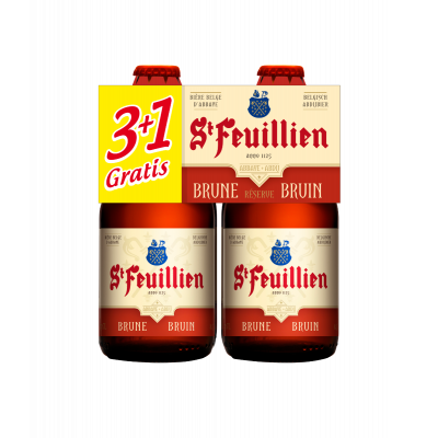 St Feuillien Bruin (3+1) clip 4 x 33cl