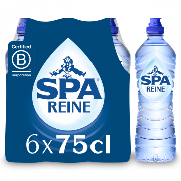 SPA REINE Niet-Bruisend Natuurlijk Mineraalwater Sport pet 6 x 75cl