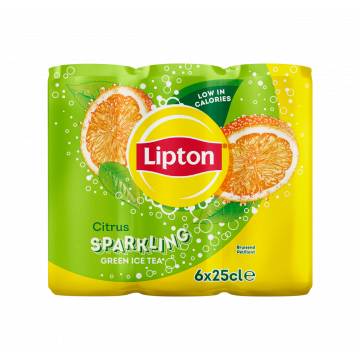 Lipton Ice Tea Sparkling Green Citrus blik 6 x 25cl