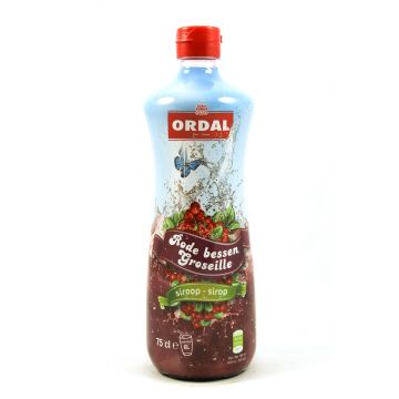Ordal Siroop Rode Bessen fles 75cl