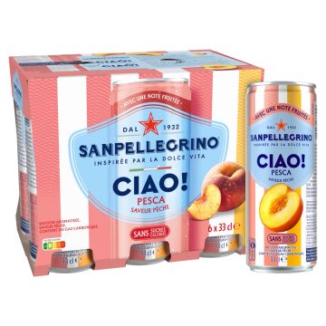San Pellegrino CIAO! Peach blik 6 x 33cl