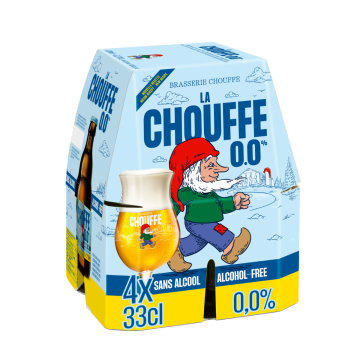 Chouffe Alcoholvrij 0.0% clip 4 x 33cl