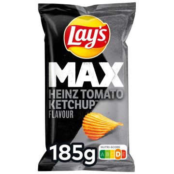 Lay's Max Heinz Tomaten Ketchup Ribbelchips zakje 185g