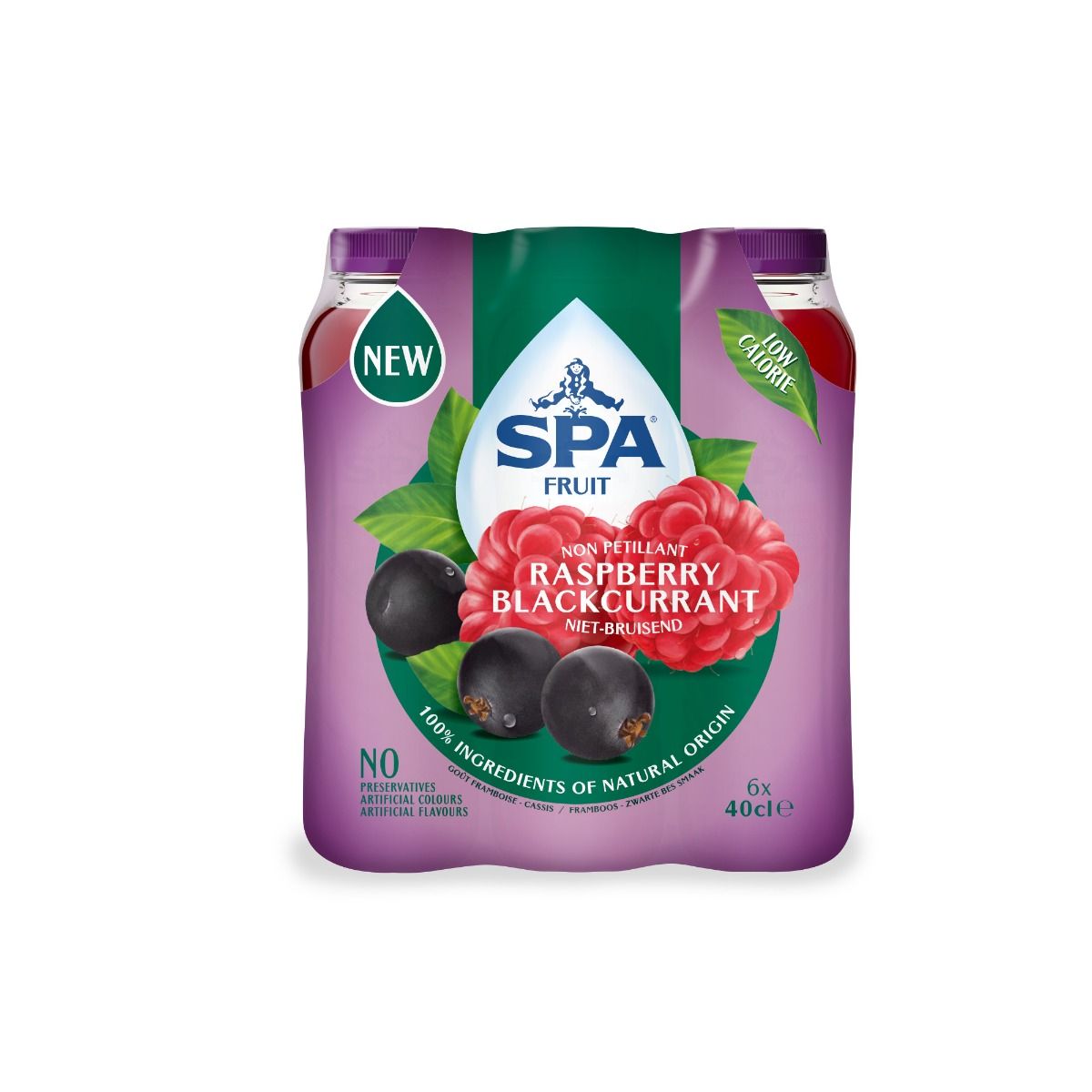 SPA Fruit Niet-bruisende Fruitlimonade Framboos Zwarte bes clip 6 x 40cl
